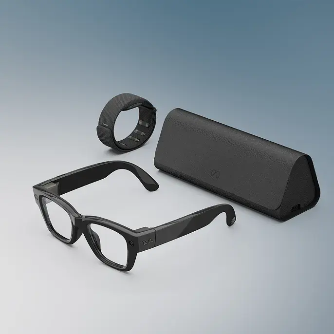 Meta Ray-Ban Display komplektas su Meta Neural Band ir įkrovimo dėklu